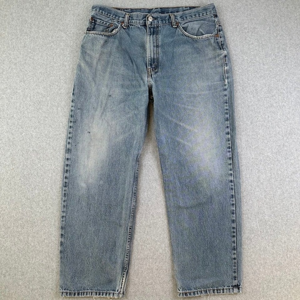 Levis‎ 550 Mens Jeans Size 38x29 Relaxed Fit Light Wash Denim Distressed Faded